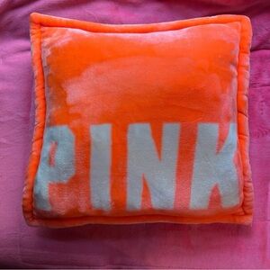 PINK Victoria's Secret coral Plush Logo Accent Pillow
